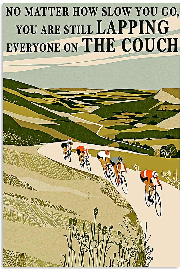 Vintage Man Cycling Everyone On The Cough Poster Art Print      Home Decor Gift For Men Women Family Friend On Birthday Xmas