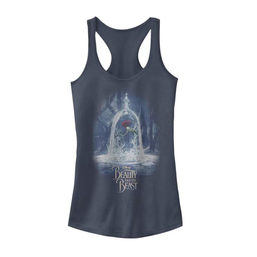 Beauty and the Beast Junior’s Rose Poster  Racerback Tank Indigo