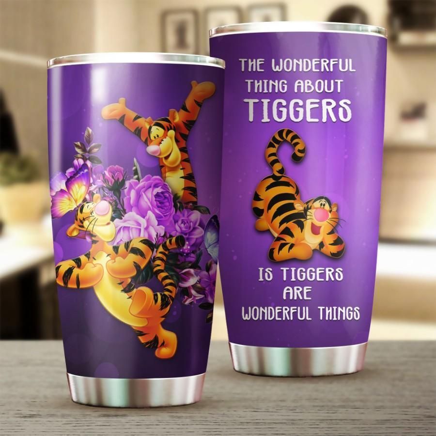 Tiger Winnie The Pooh Flower Gift For Lover Day Travel Tumbler All Over Print Size 20Oz – 30Oz