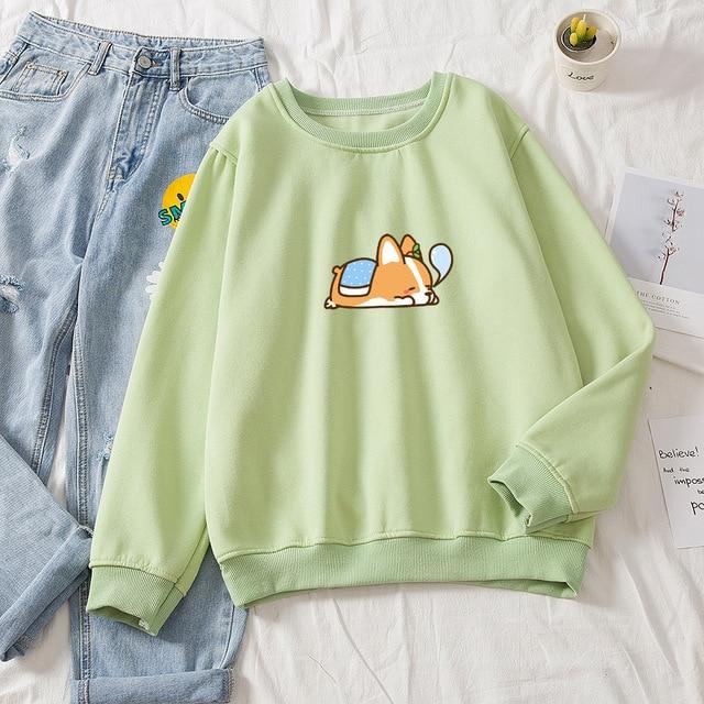 Napping Corgi Soft Pullover Sweater