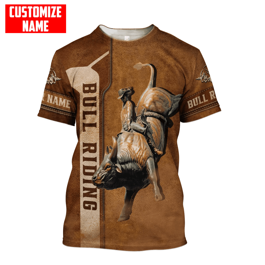 Bull Riding Brown Hoodie 3D Shirts, Bull Rider Unisex 3D Hoodie, Zip Up Hoodie For Men Women