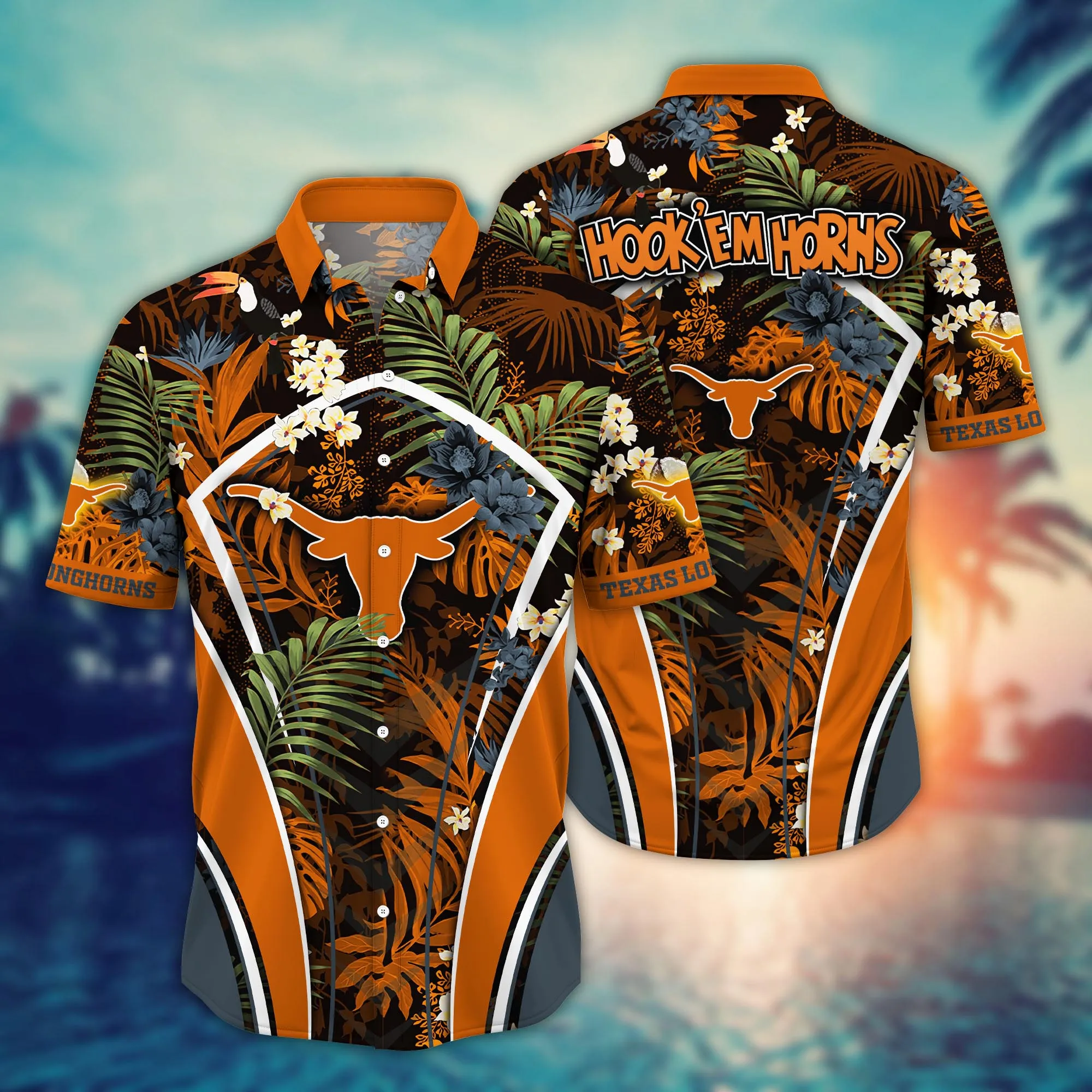 Texas Longhorns NCCA Hawaiian Shirt Warm Nights Aloha Shirt