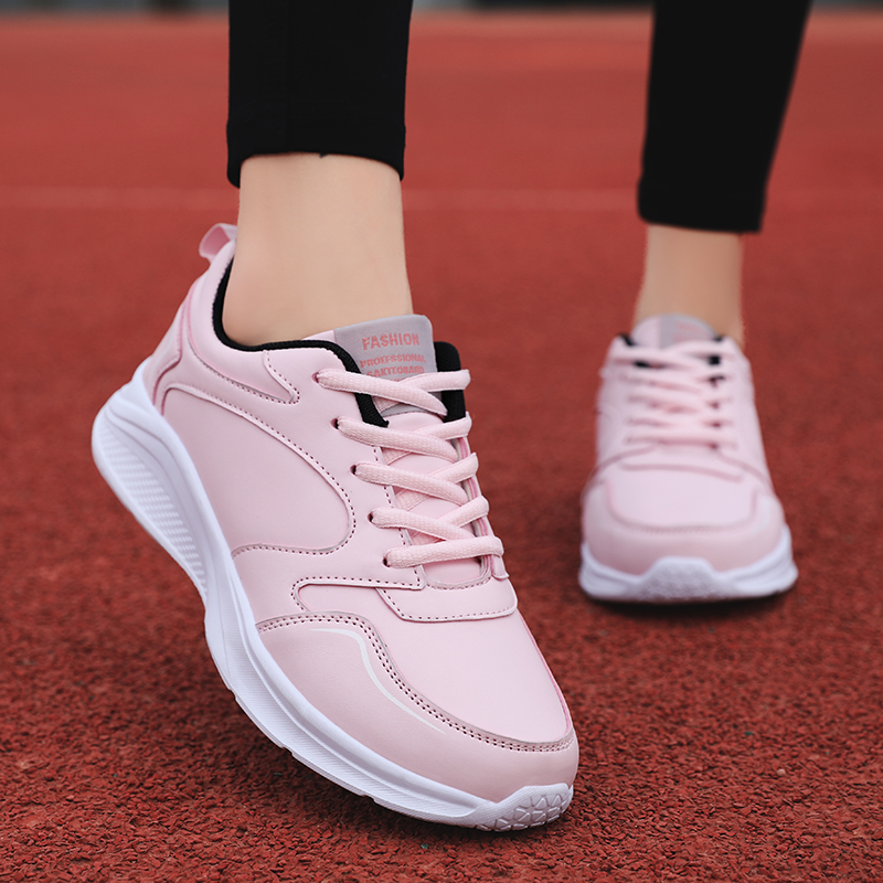 BINBINNIAO New Fashion Leather Running Shoes For Women Sport Sneakers Tennis Woman Trainers Gym and Walking zapatos deportivos alx