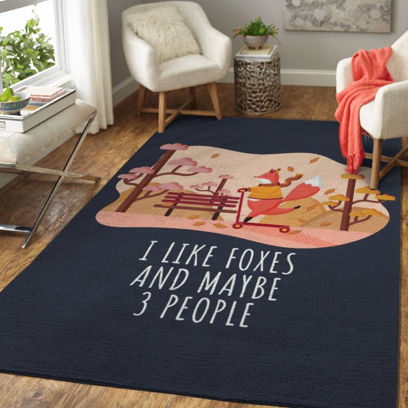 I LIKE FOXES AND 3 PEOPLE – Animals Area Rug Carpet