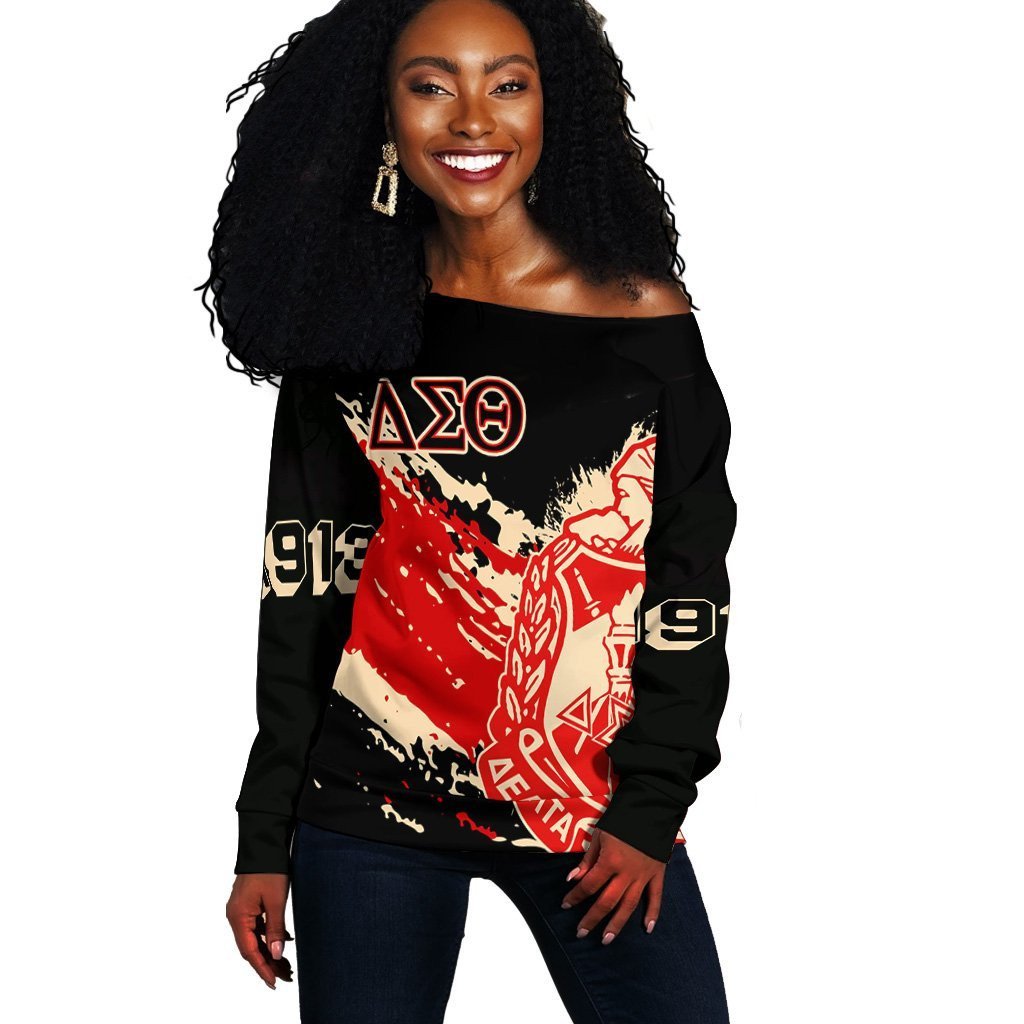 Sorority Sweatshirt – Delta Sigma Theta Off Shoulder – Tip Style