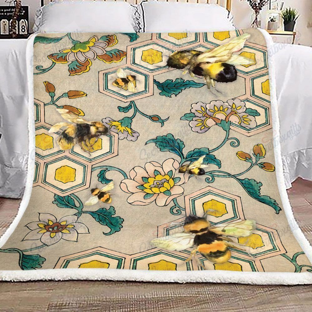 Bee Flower Gs-Cl-Kc0307 Fleece Blanket