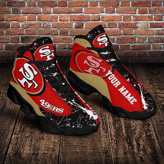 Gift Ideas San Francisco 49Ers Black Jordan 13 Shoes Mh1