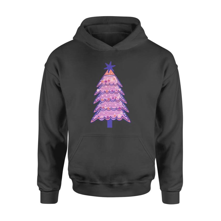 Christmas Gift Christmas Tree Snow Falling Down And Bethlehem In The Top Of Tree – Standard Hoodie