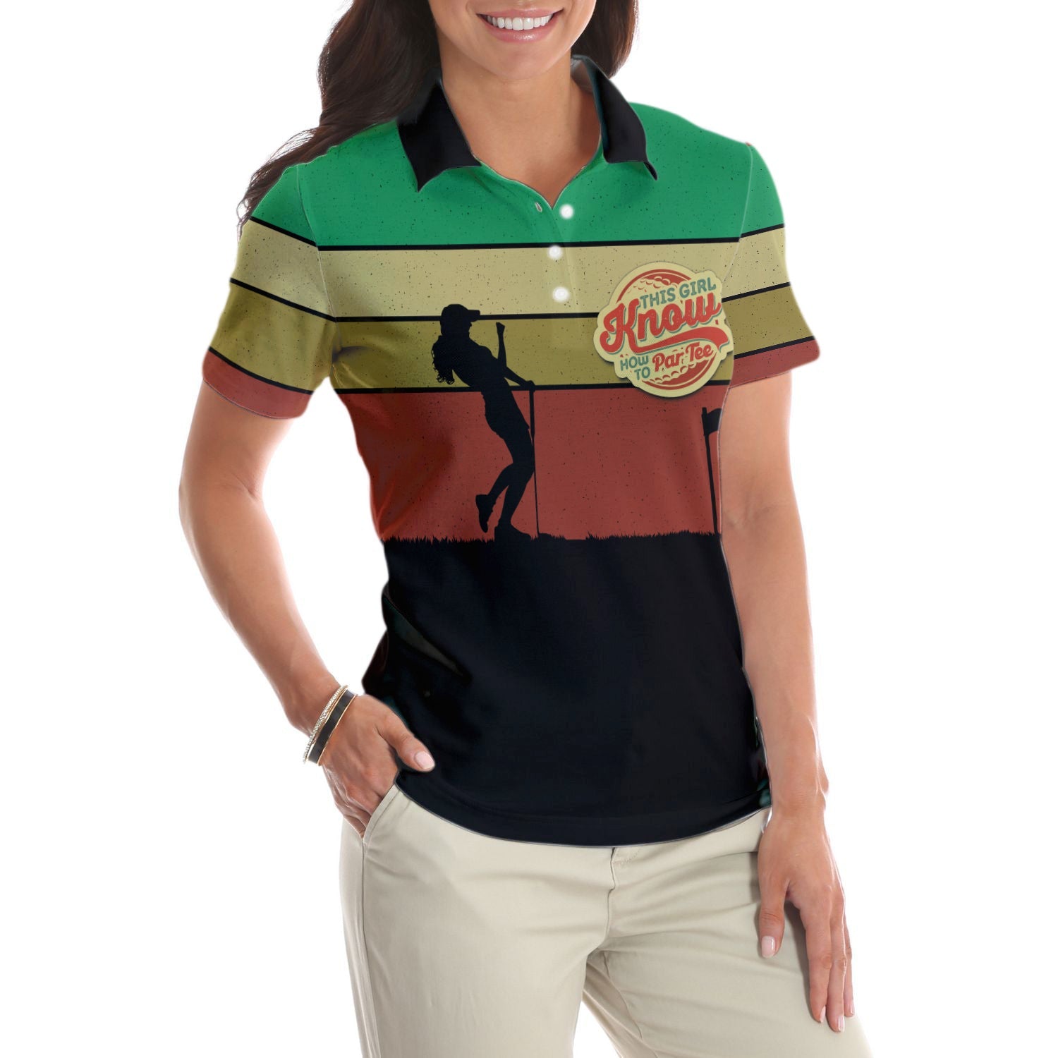 This Girl Knows How To Par Tee Golf Short Sleeve Women Polo Shirt, Colorful Golf Shirt For Ladies, Unique Female Golf Gift Coolspod