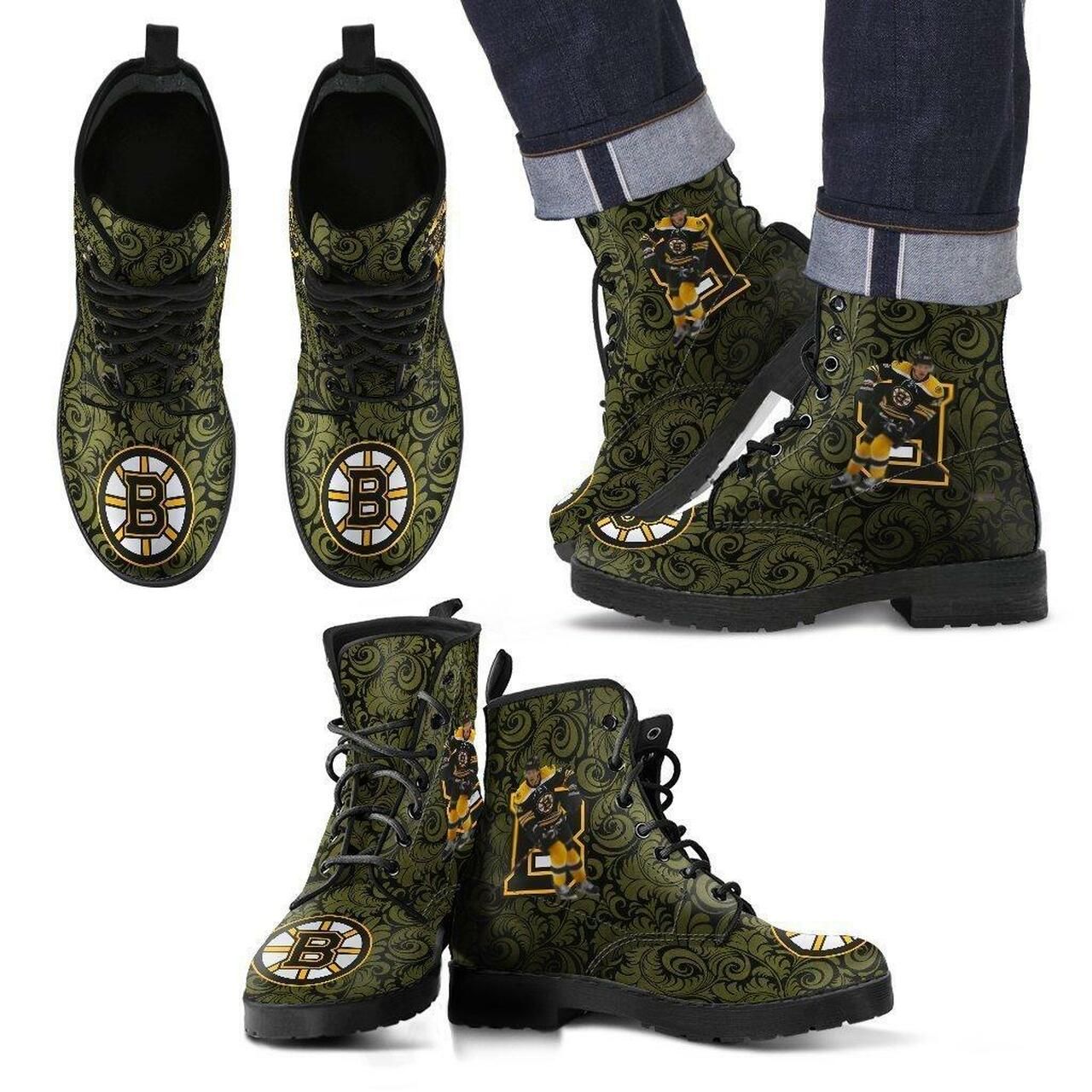 Boston Bruins Leather Boots Fashion Women Boots Shoes Shoes5103