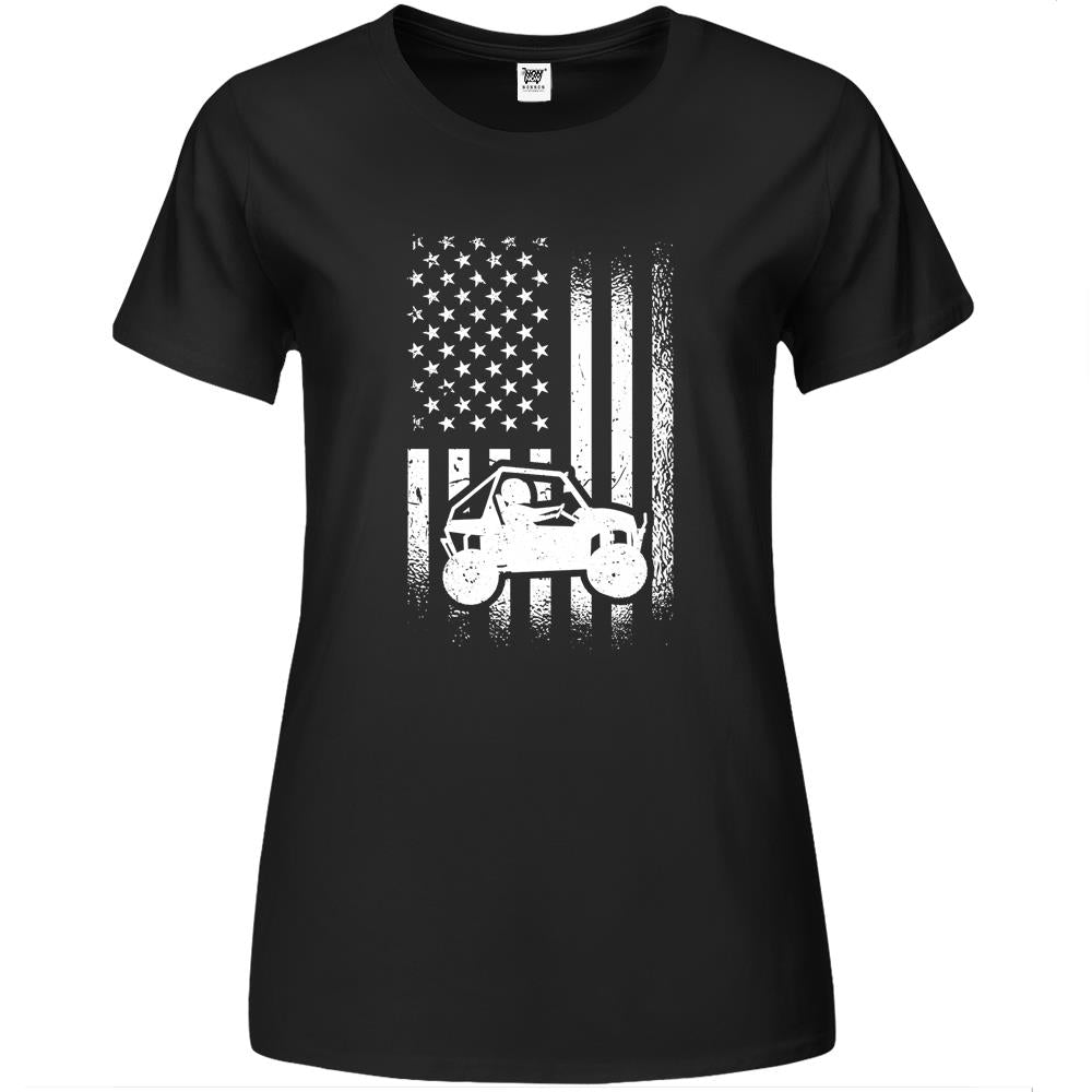 Utv Driver, American Flag Utv Sxs Side-By-Side Premium Womens T Shirts