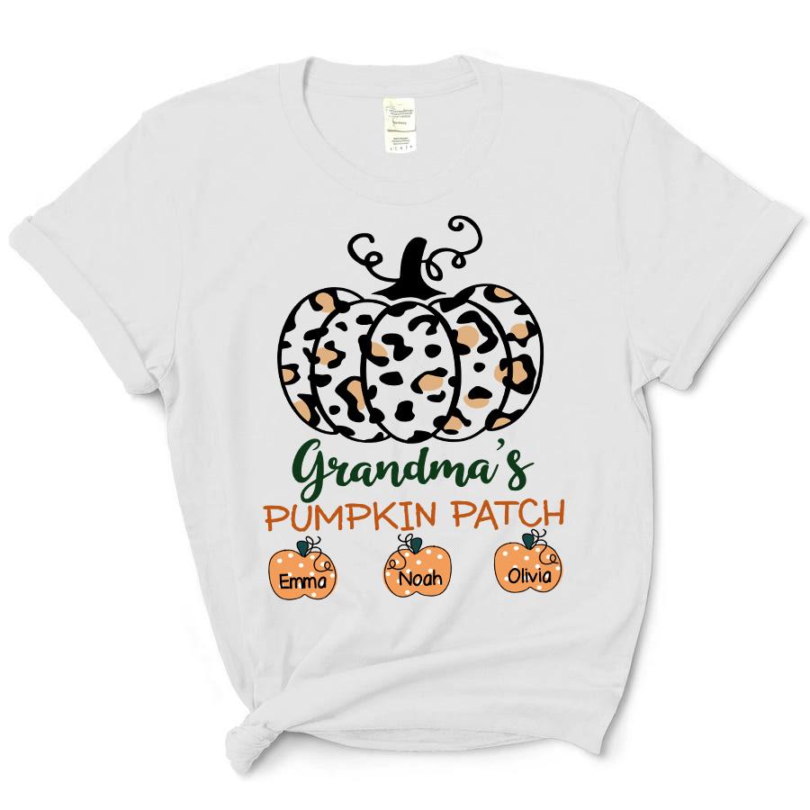 Leopard Pumpkin – Grandma’s Pumpkin Patch, Family Customize Personalized T-Shirt, Hoodie Adult, Kid, Unisex