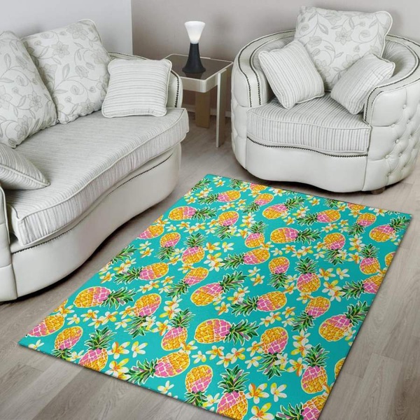 Hawaiian Pineapple Print Area Rug