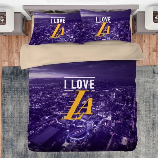 Basketball I Love La 21 Duvet Cover Pillowcase Home Decor 3D Bedding Set