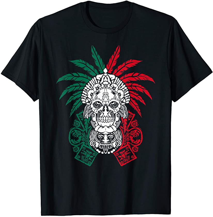 Aztec Warrior Skull – Mexican Ancestors – Mexico Roots T-Shirt