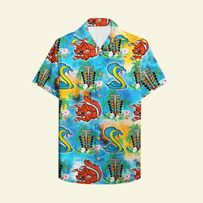 Flower Summer Print Short Sleeve Hawaiian Casual Shirt