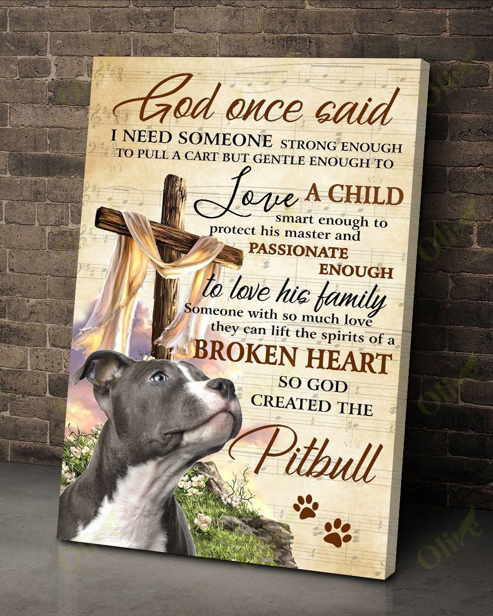 Pit Bull – So God Created Pit Bull Canvas And Poster | Wall Decor Visual Art
