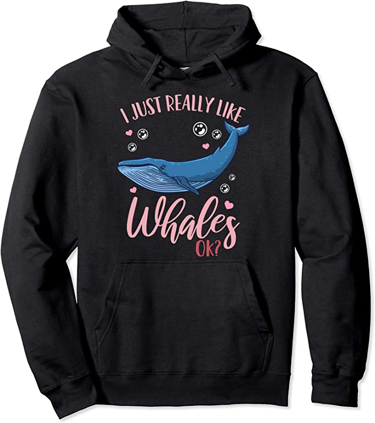 Whales Blue Whale Pullover Hoodie