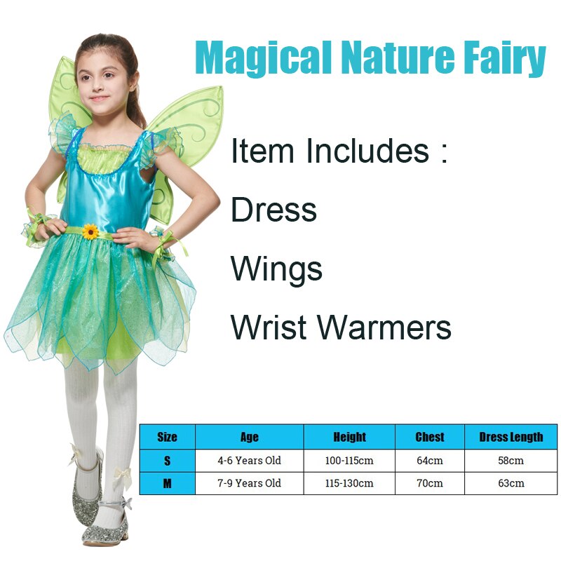 Snailify Magical Nature Fairy Costume For Girls Tinker Bell Fancy Dress Halloween Costume Child 2021 New Arrival alx