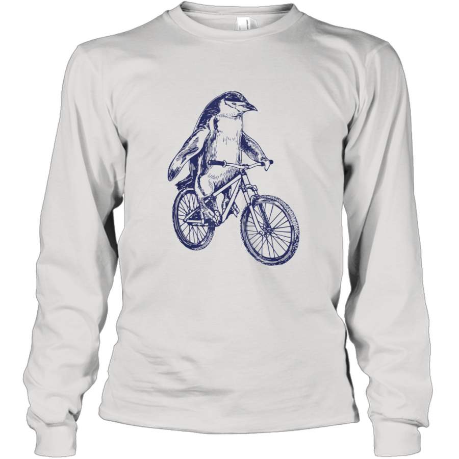 SEEMBO Penguin Cycling Bicycle Bicycling Biker Biking Bike shirt Long Sleeve T-Shirt