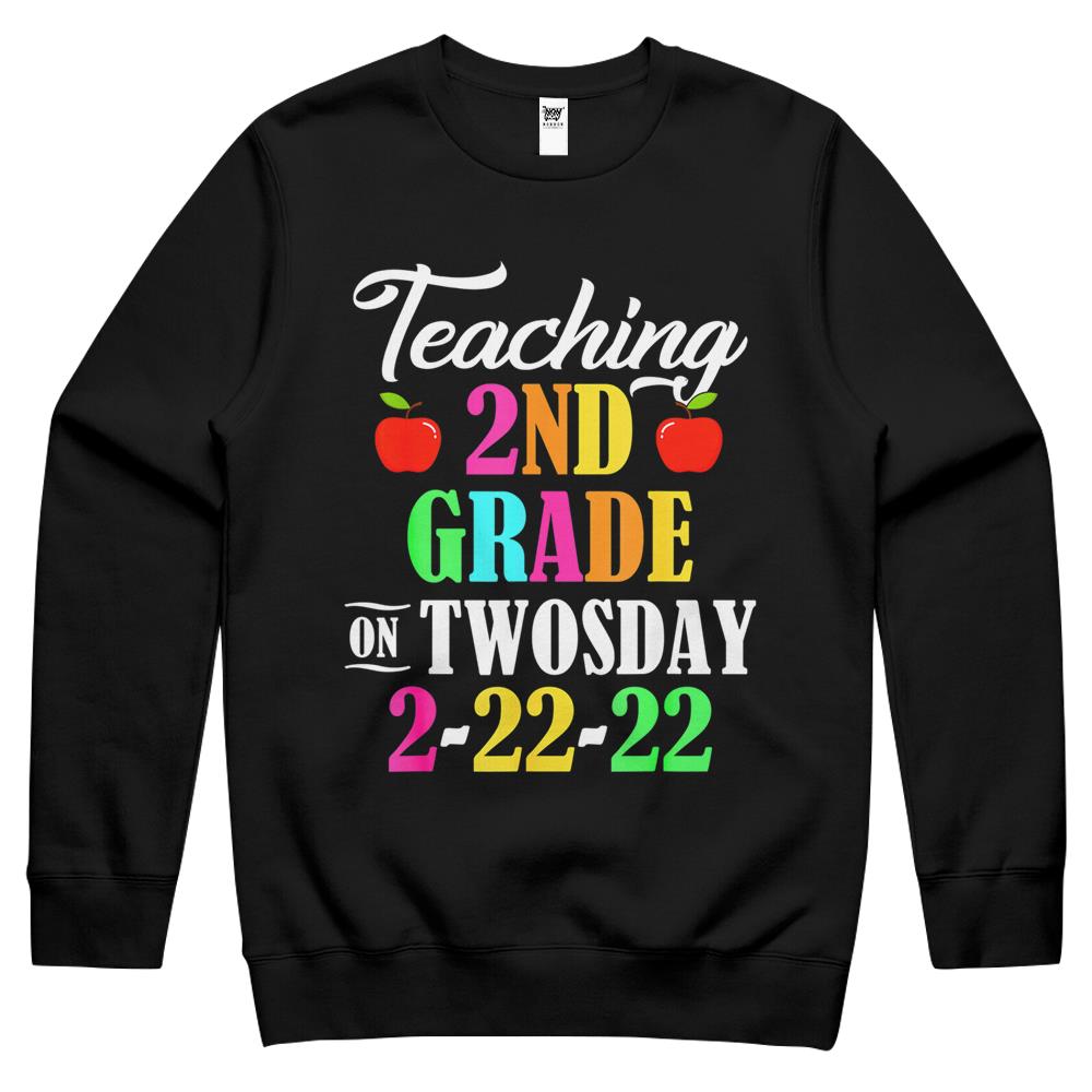 Twosday Tuesday February 22Nd 2022 Teaching 2Nd Grade Crewneck Sweatshirt