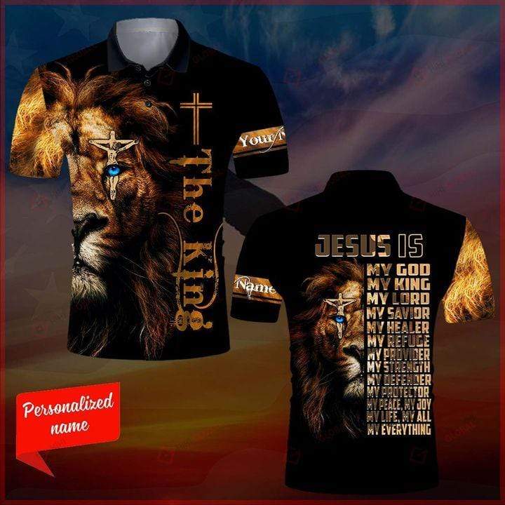 The King Lion Jesus Is My God Polo Shirt #Kv