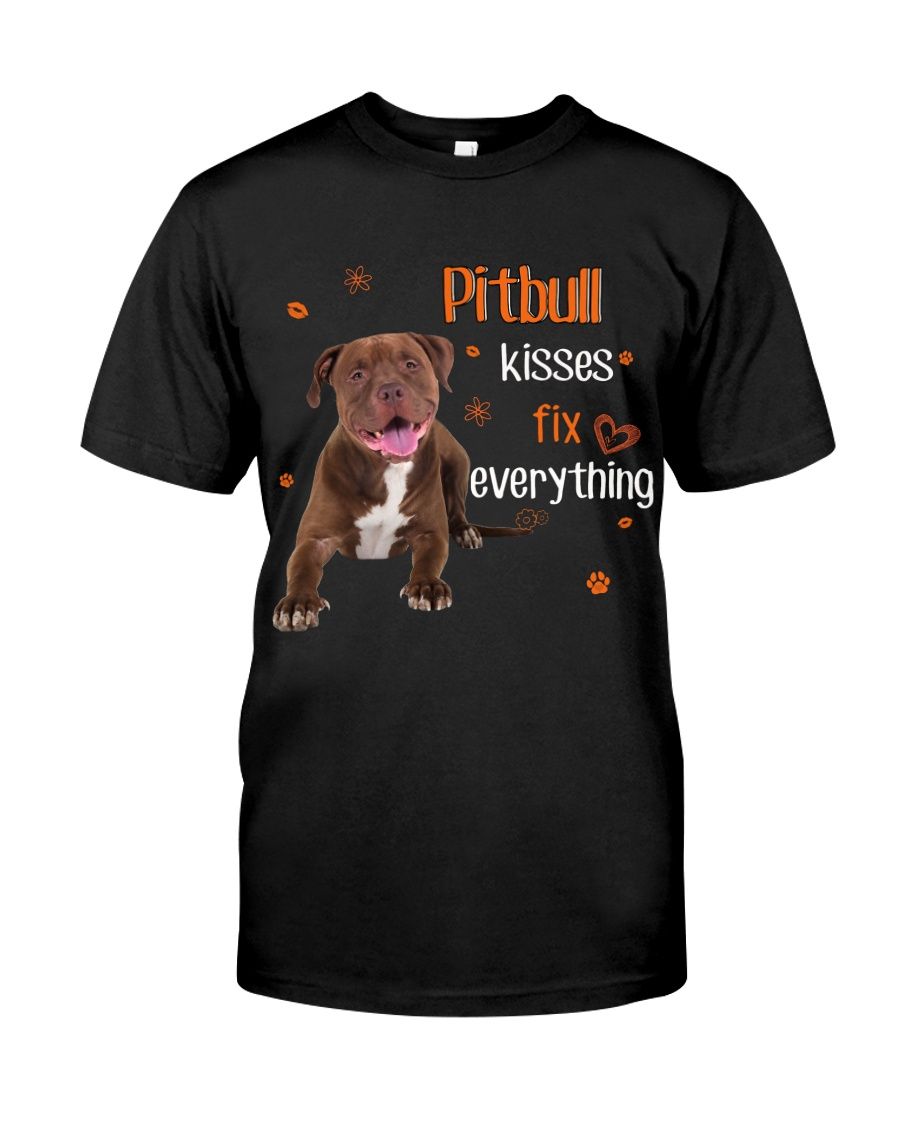 Pitbull Kisses Fix Everything Classic T-Shirt