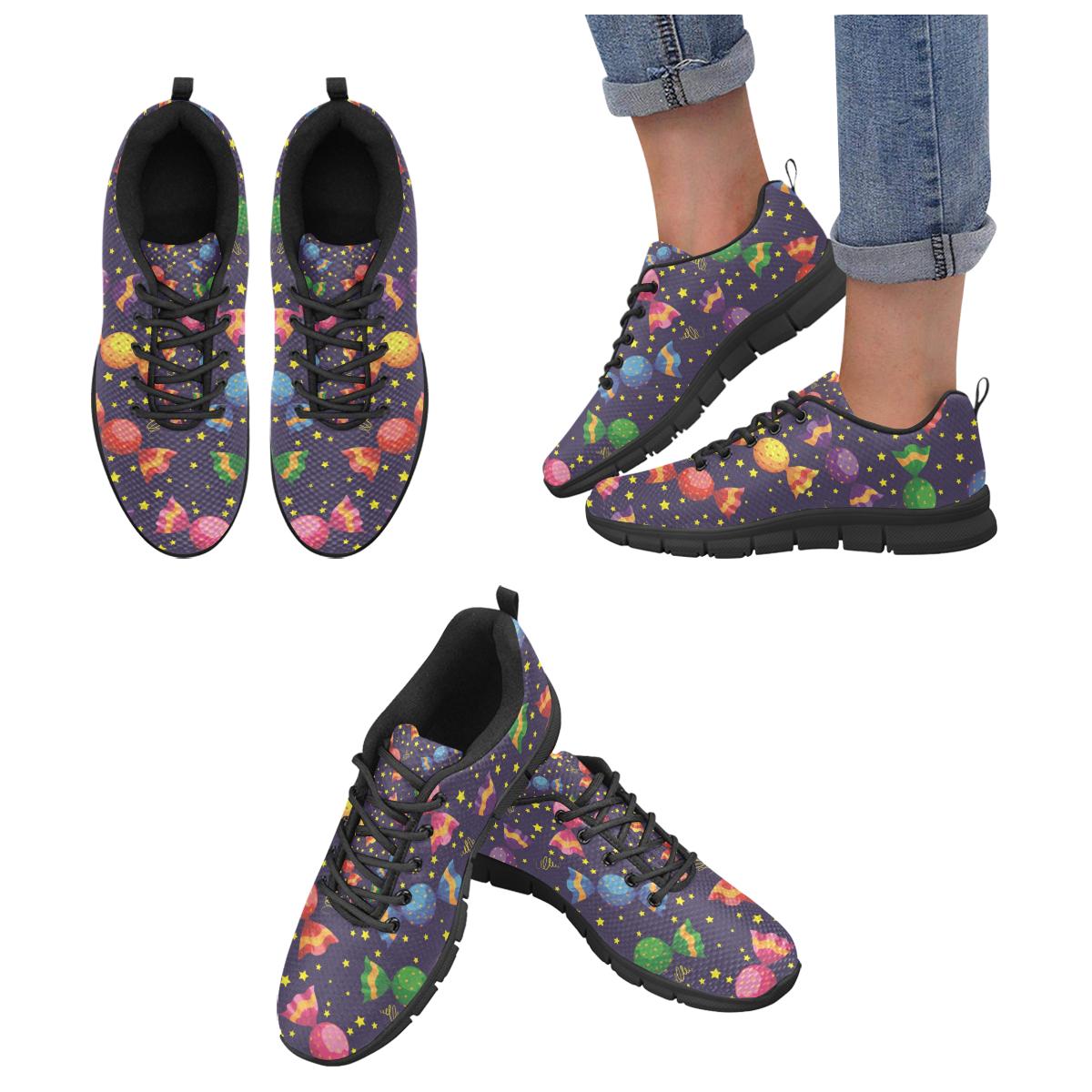 Candy Star Pattern Women’s Sneakers Black