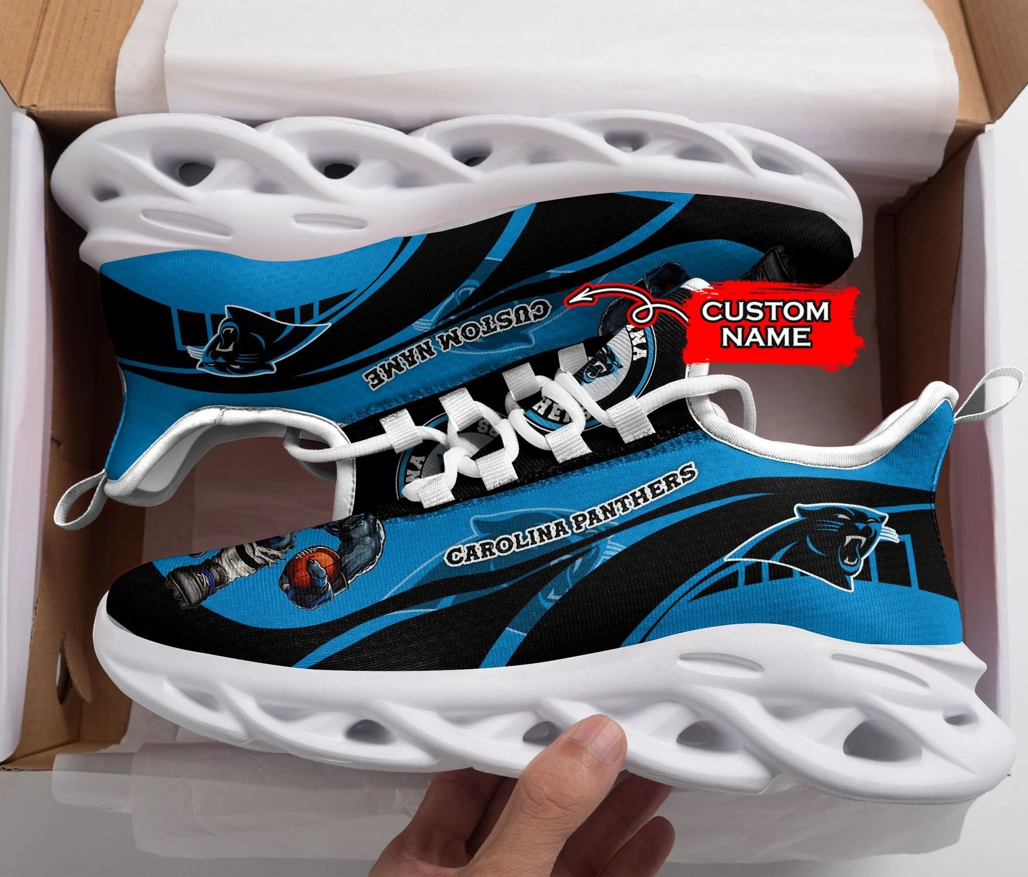 Carolina Panthers Casual 3D Air Max Running Shoes