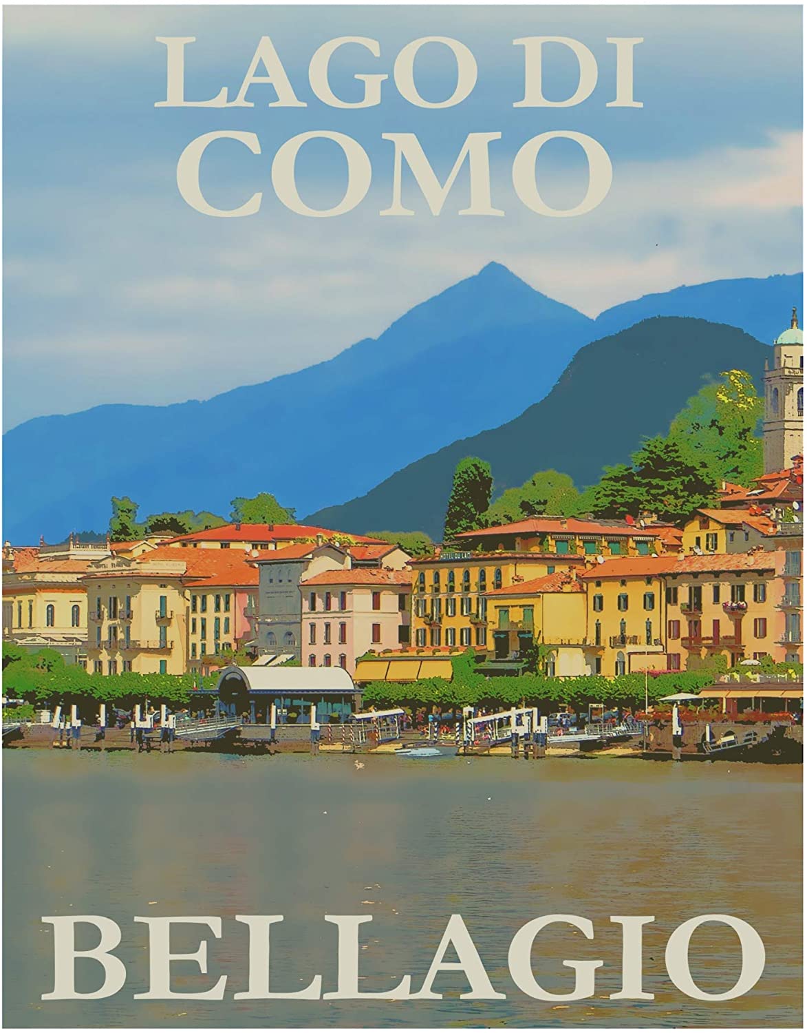 Visit To Lago Di Como, Bellagio Travel To Italy Poster Art Print      Home Decor Giftfor Men Women Family Friend On Birthday, Xmas