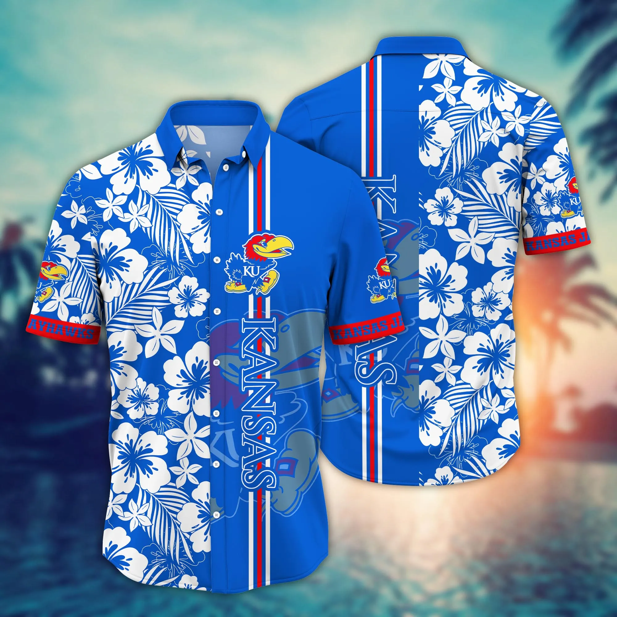 Kansas Jayhawks NCCA Hawaiian Shirt Sunbathetime Aloha Shirt