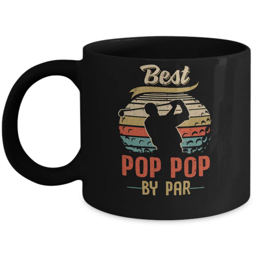 Vintage Best Pop Pop By Par Fathers Day Funny Golf Gift Mug