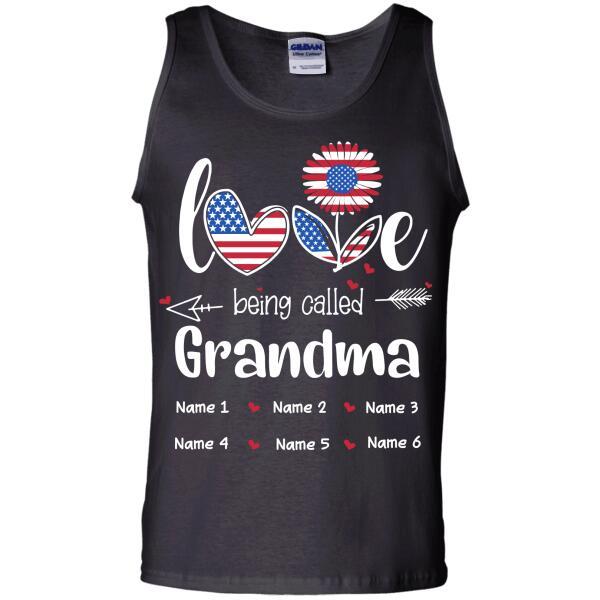 Personalized Independence Grandma Love Being Called Nana Front Printed T-Shirt