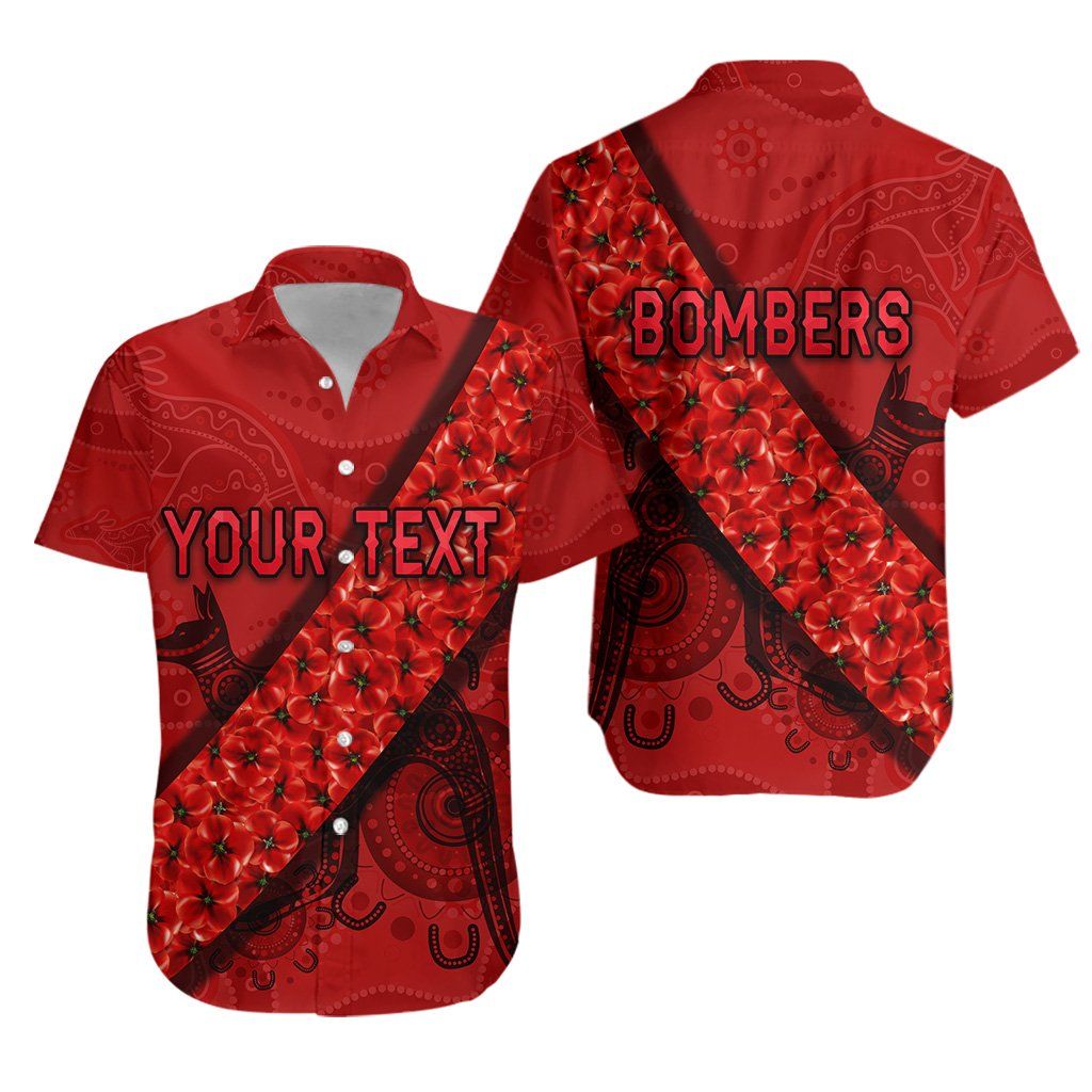 Essendon Bombers Hawaii Shirt Anzac Day Indigenous Red Ha71596