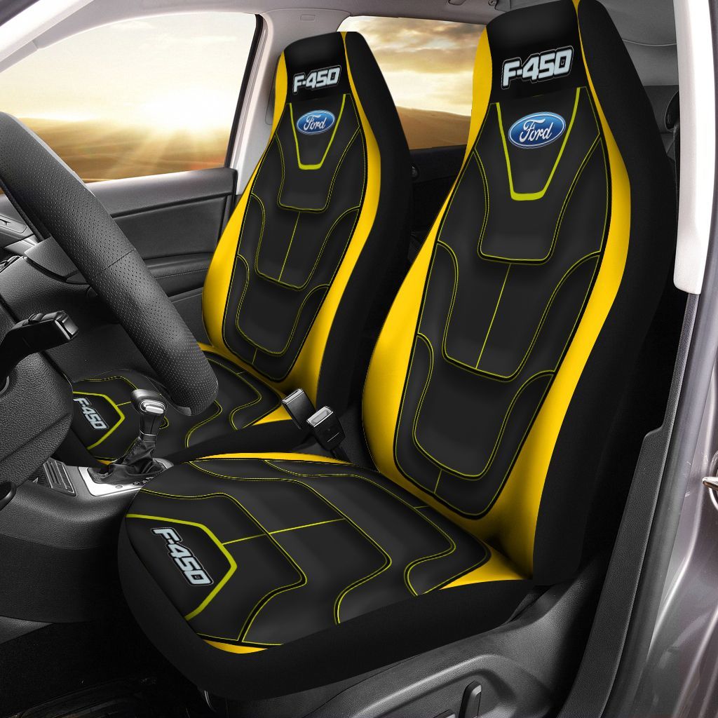 Ford F450 LphHl Car Seat Cover (Set Of 2) Ver1 (Yellow