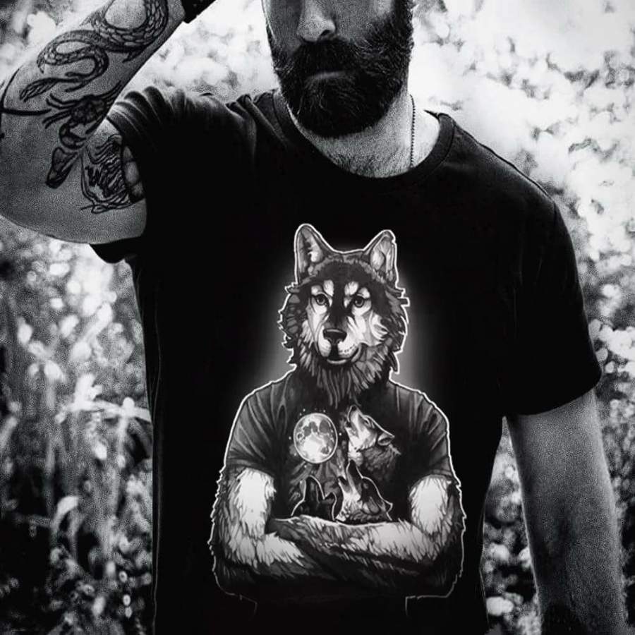 2019new fashion Four Wolf Moon T-shirt