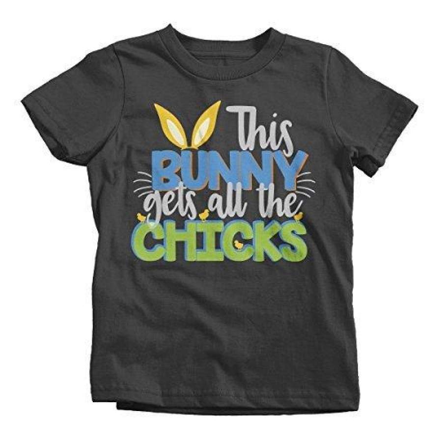 Shirts By Sarah Boy’s Funny Easter T-Shirt Bunny Gets Chicks Toddler Infant Tee Shirts