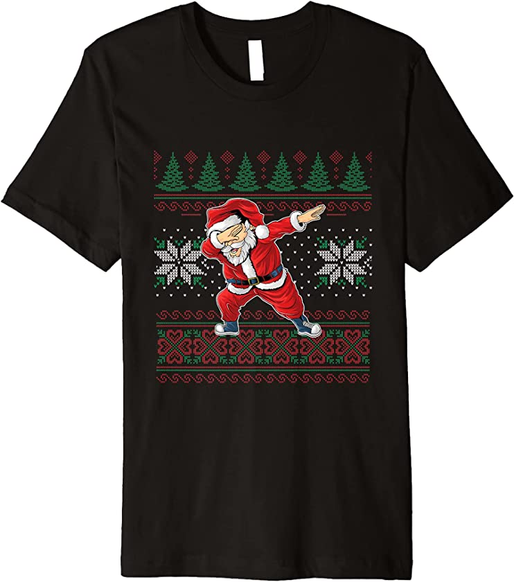 Ugly Christmas Dabbing Santa Claus New Year Winter Holiday Premium T-Shirt