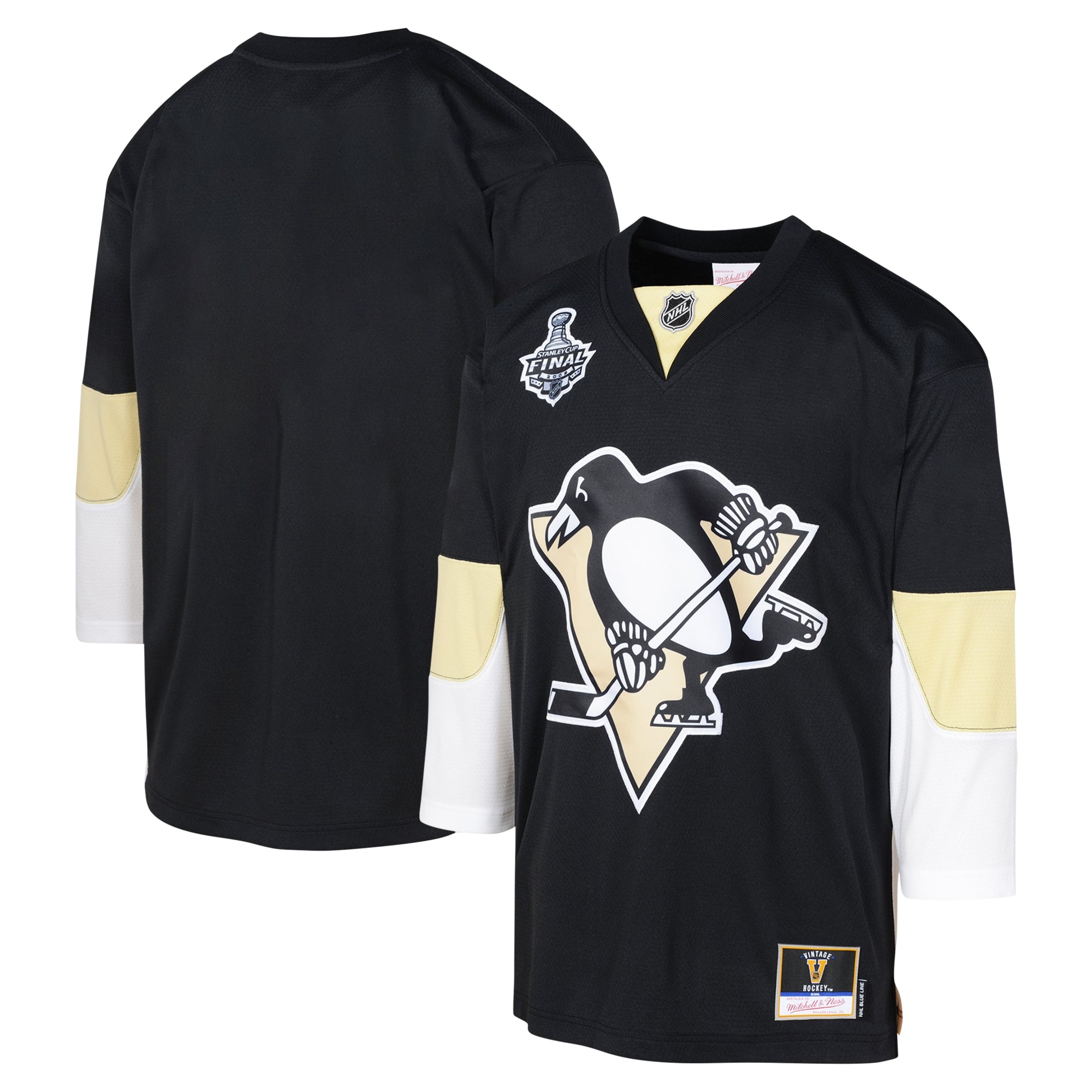 Pittsburgh Penguins Mitchell & Ness Youth 2008 Blue Line Blank Jersey – Black