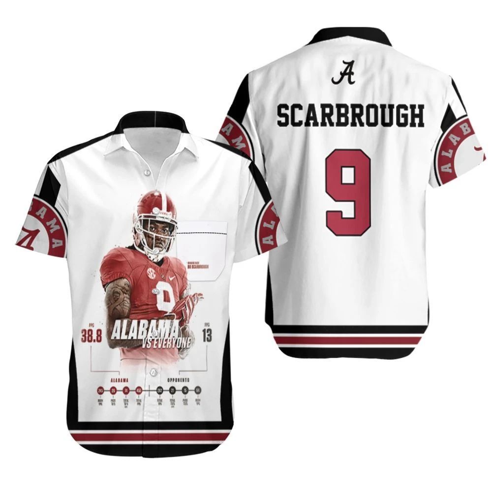 Alabama Crimson Tide 9 Bo Scarbrough Hawaiian Shirt Combo Beach