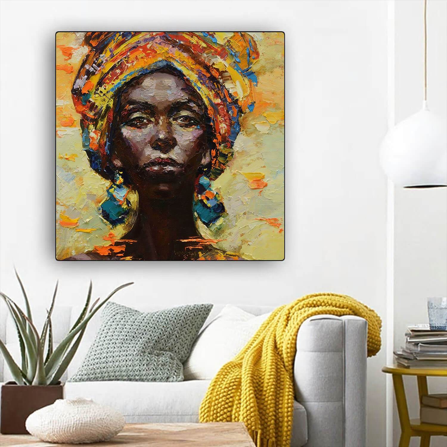 African Canvas Art Cute Afro American Woman Modern African American Art Afrocentric Home Decor Ideas BPS52361