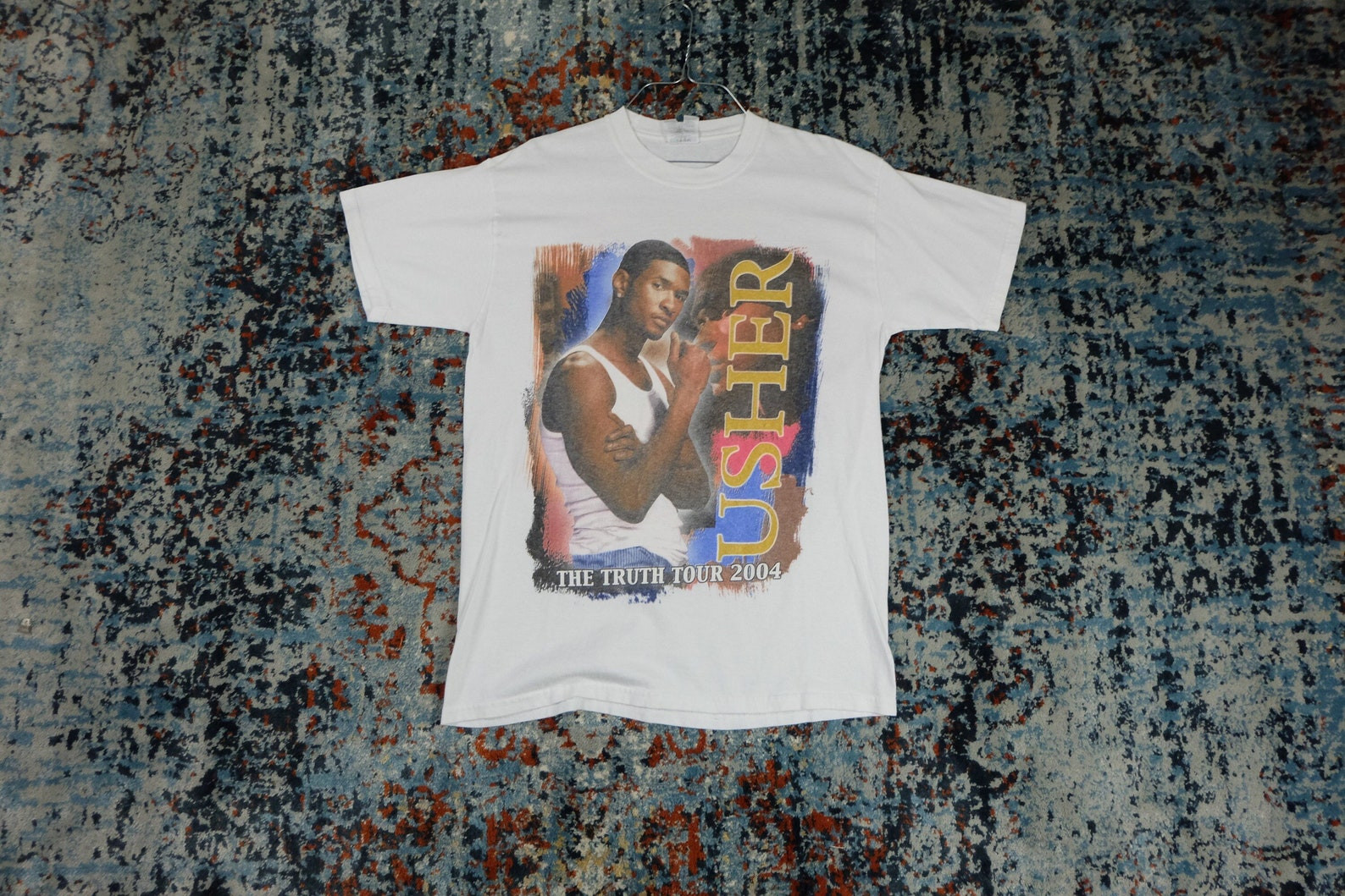 Vintage Usher Kanye West Tour Rap T Shirt Tee