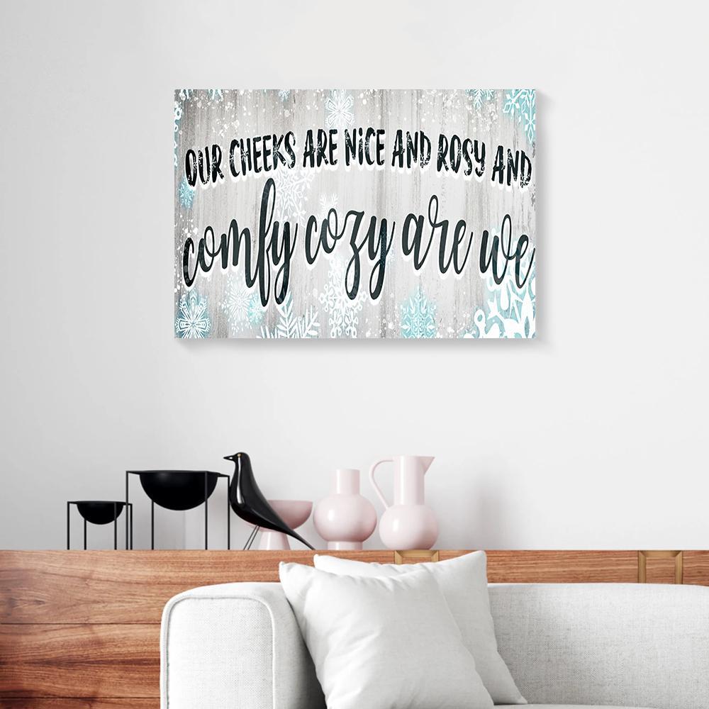 Canvas Prints Our Cheeks Are Nice And Rosy Holiday Wood Frame Christmas Canvas Wall Art Home Decor