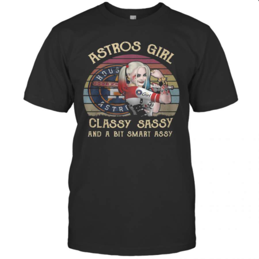 Quinn Houston Astros Girl Classy Sassy and a Bit Smart Assy Baseball Vintage T Shirt