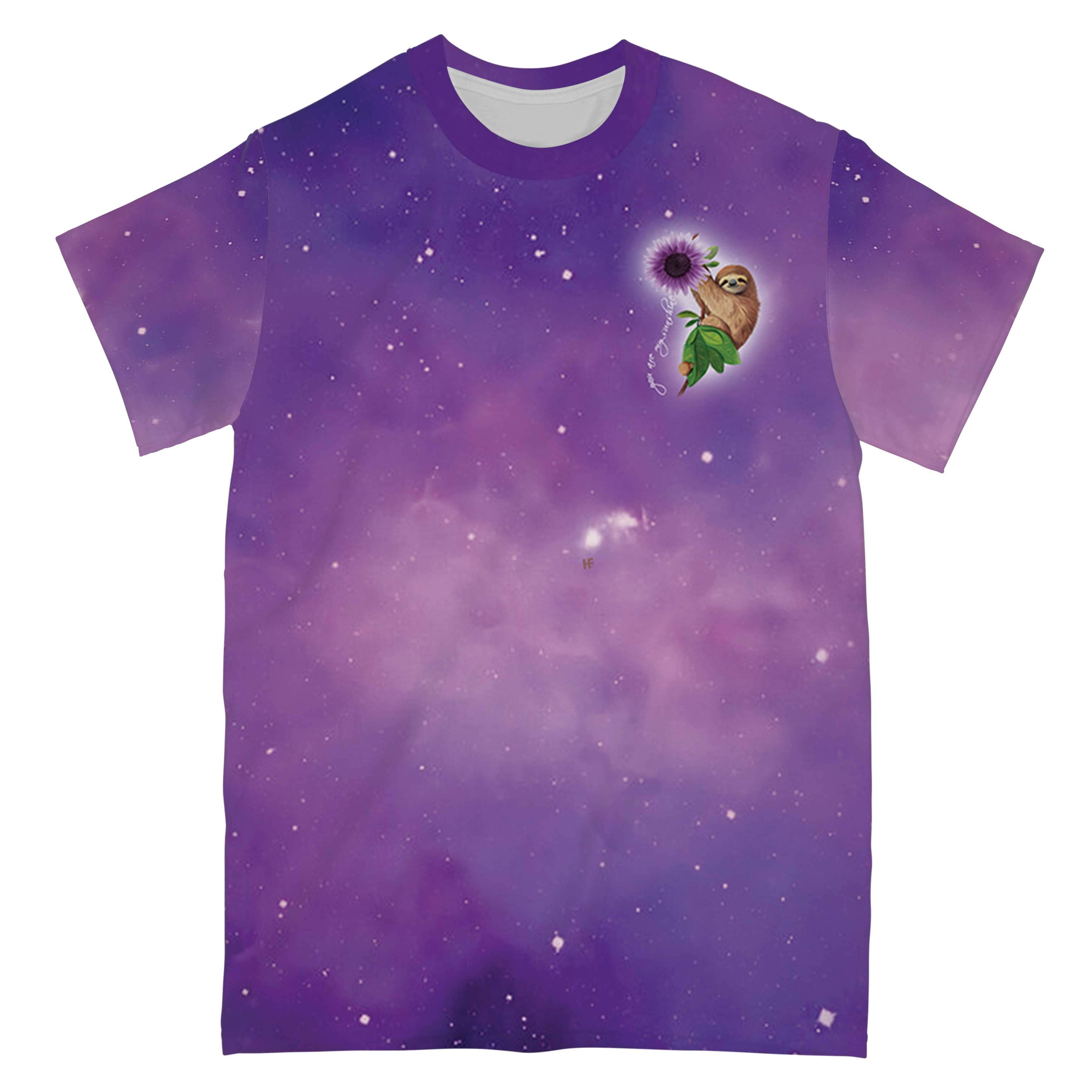 Sloth Is My Spirit Animal All Over Print T-Shirt, Purple Sloth Dancing Shirt, Cute Sloth Shirt Design