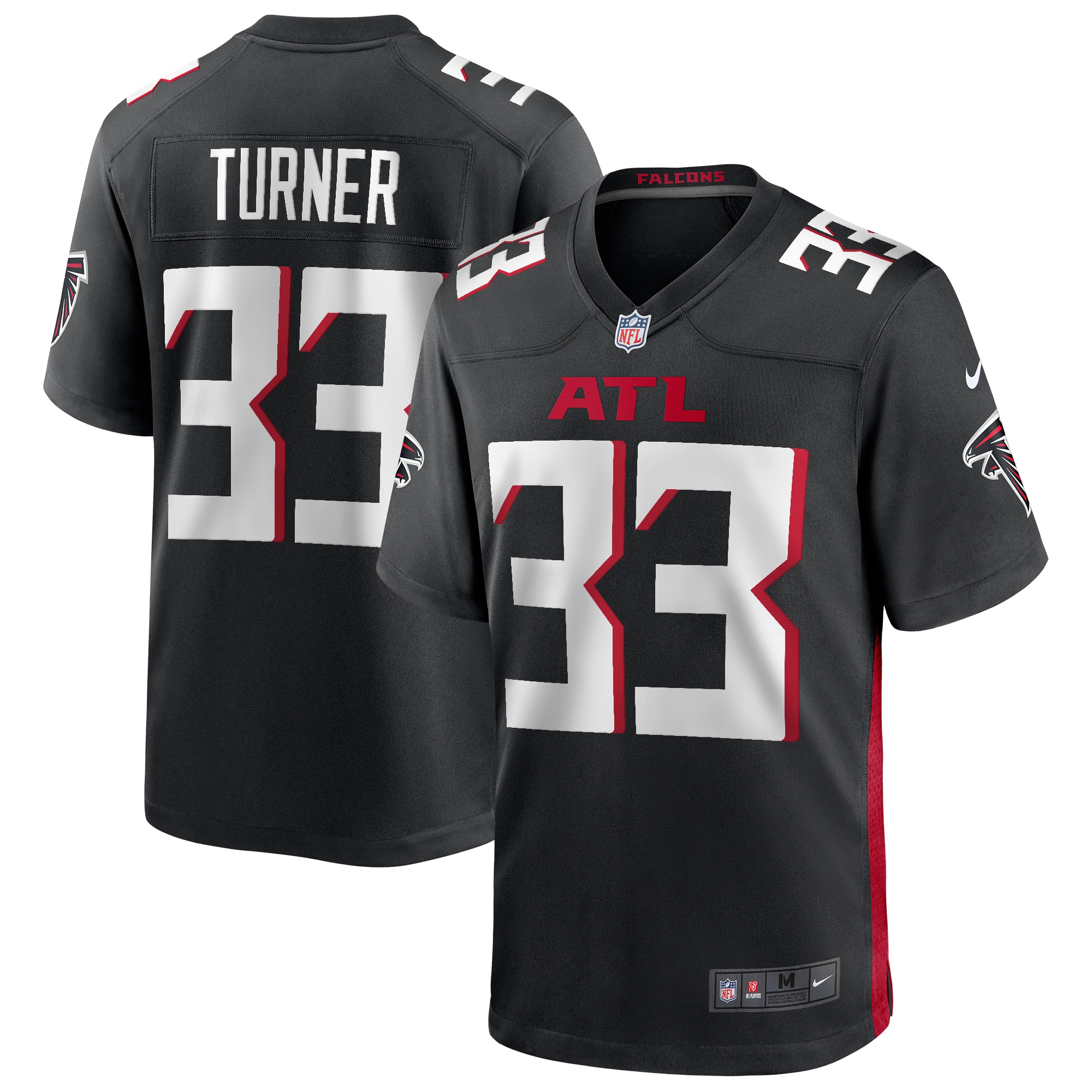 Michael Turner Atlanta Falcons Game Retired Player Jersey – Black