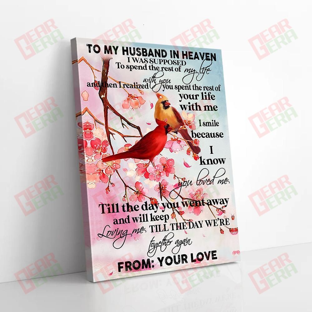 Best Canvas Prints To My Husband In Heaven I Was Supposed Flower Cardinal Canvas Glamorous Living Room Bedroom Bathroom Home Decoration