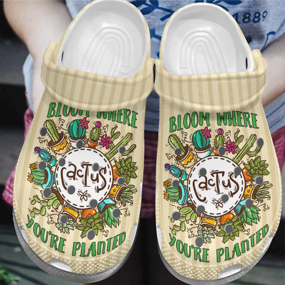 Cactus Personalized Clog, Custom Name, Text, Color, Number Fashion Style For Women, Men, Kid, Print 3D Bloom