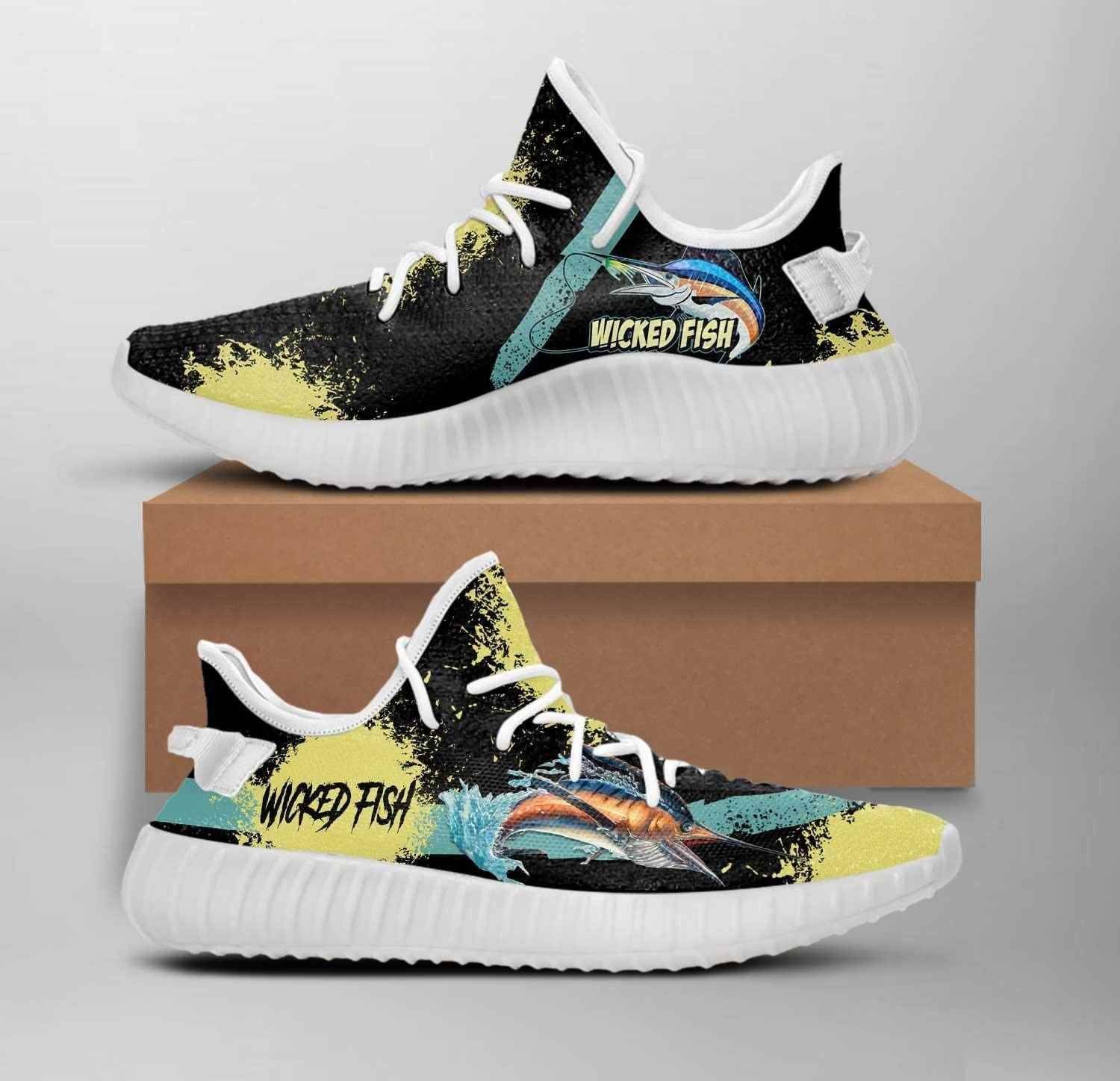 Wicked Fish Marlin Fish Yeezy Boost Shoes Sport Sneakers