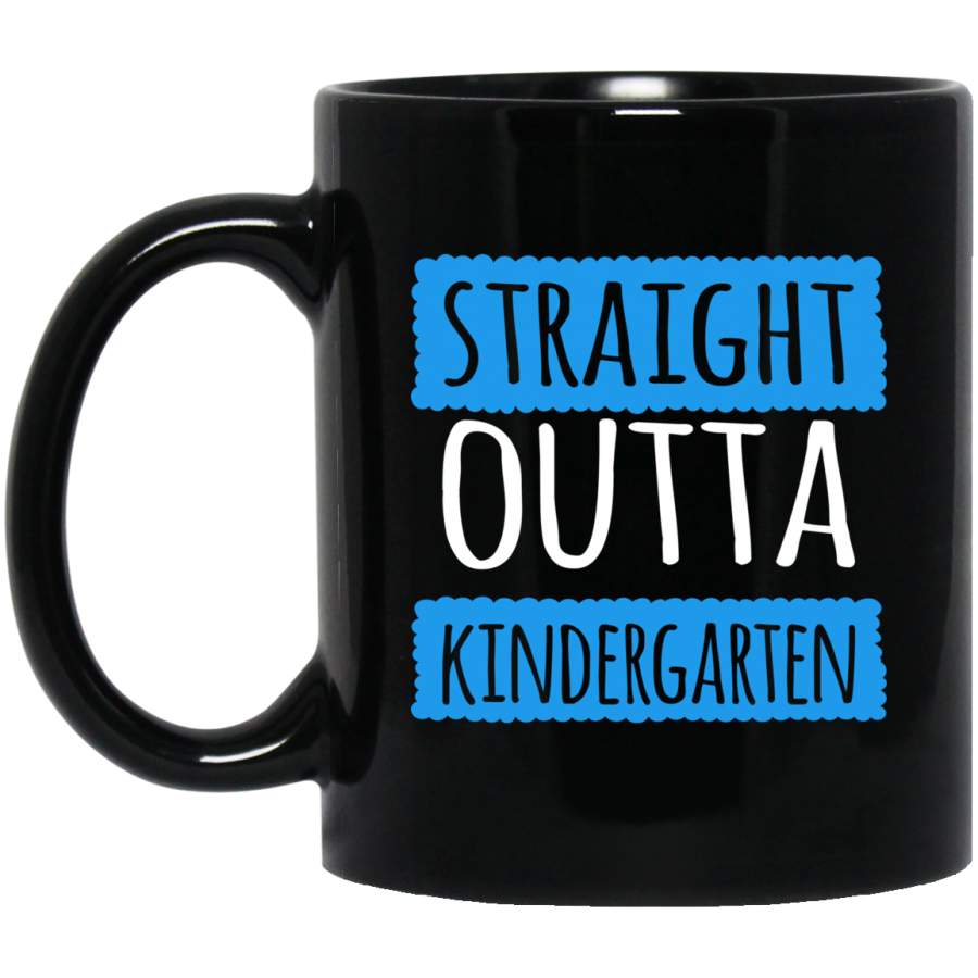 Straight Outta Kindergarten Funny Shirt Vintage Kids Graduation 11 oz Black Mug